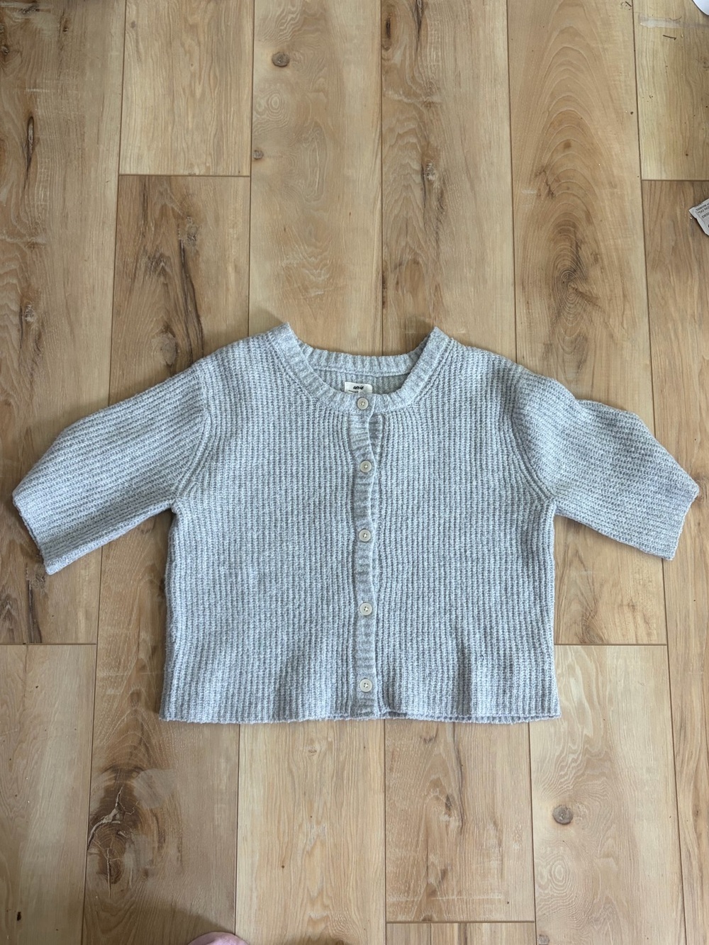 aerie Heather Gray Cozy Knit Button Cardigan